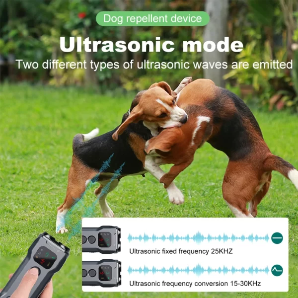 Ultrasonic Dog Repeller Double/Three Head LED Flashlight Anti Barking Training Deterrent Device Rechargeable Dog Repeller ﻿ - Image 2