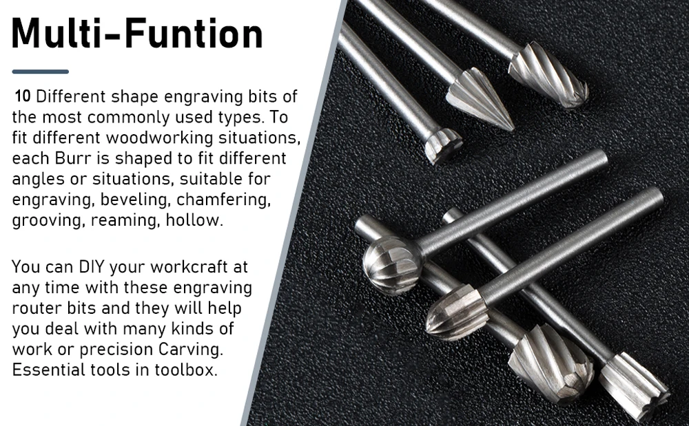 10pcs HSS Rotary File For Steel Milling Cutters For Metal Rat-tail File Hard Metal Rotary File Set - Image 7