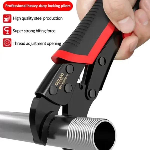DELIXI ELECTRIC Lock Pliers 7-Inch Round/straight Universal Pressure Pliers