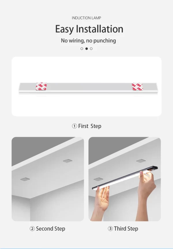 LED Cabinet Light USB Type-C Rechargeable Motion Sensor Led Lamp for Kitchen Wardrobe Cabinet Lighting 20cm/30cm/40cm/50cm/60cm - Image 24