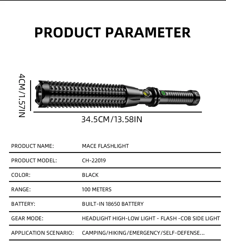 Wolf Tooth Lamp Rod Strong Light Charging Outdoor Super Bright Multi Functional Vehicle Retractable Self Defense Window Patrol - Image 16