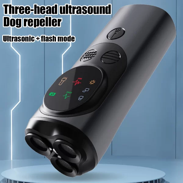 Ultrasonic Dog Repeller Double/Three Head LED Flashlight Anti Barking Training Deterrent Device Rechargeable Dog Repeller ﻿ - Image 28