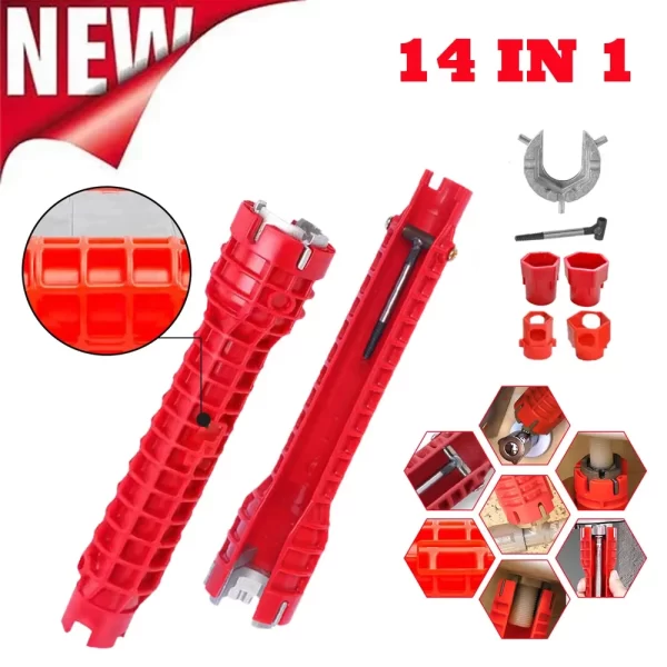 14 In 1 Faucet Sink Wrench Pipe Wrenches Faucet Sink Installer Kit