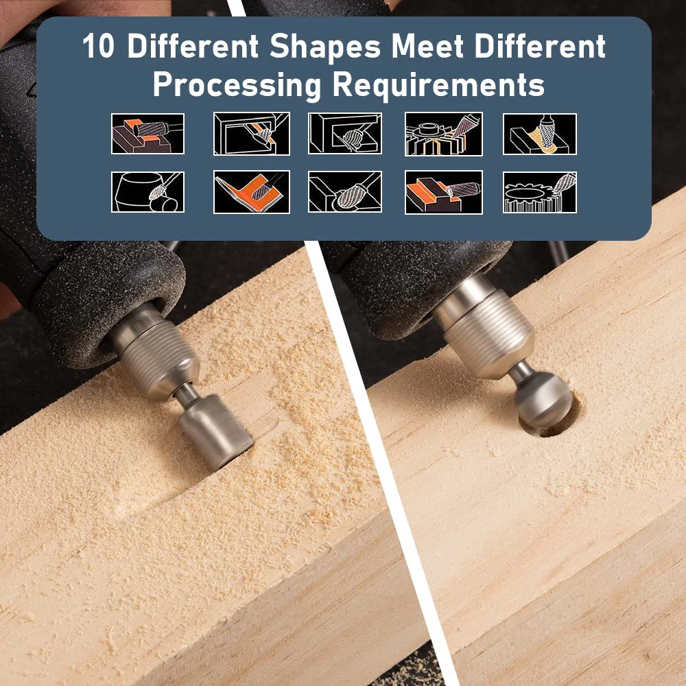 10pcs HSS Rotary File For Steel Milling Cutters For Metal Rat-tail File Hard Metal Rotary File Set - Image 4