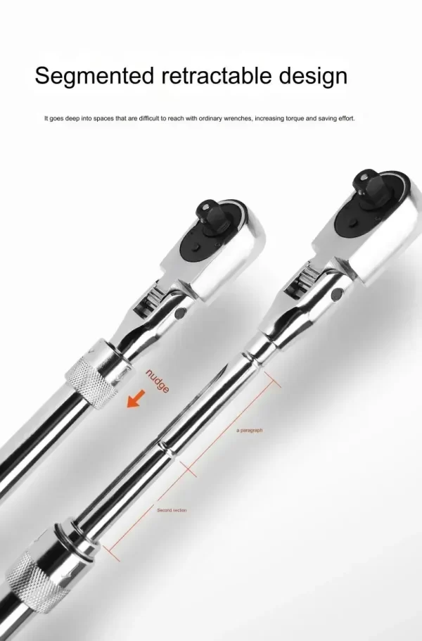Hot Sale Multifunctional Hand Tool Telescopic 72 Teeth 1/4 3/8 1/2 Inch Drive Quick Released Ratchet Wrench with Adjustable Head - Image 17