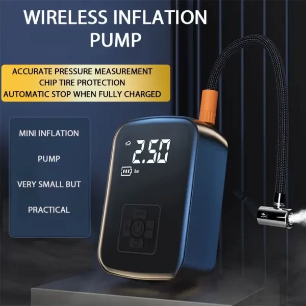 1pc Wireless Car Air Compressor Air Pump Electric Tire Inflator Pump - Image 2
