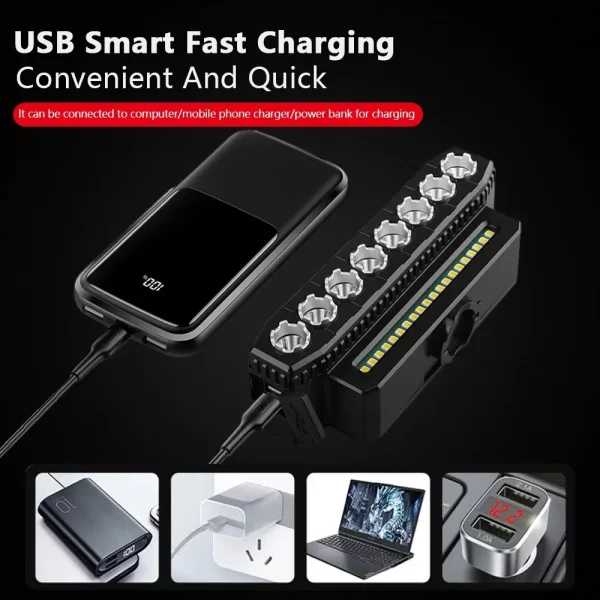 5/8 LED Bicycle Front Light USB Rechargeable 130dB Cycling Bike Horn Easy to Install 6 Modes Bicycle Bell Light - Image 6