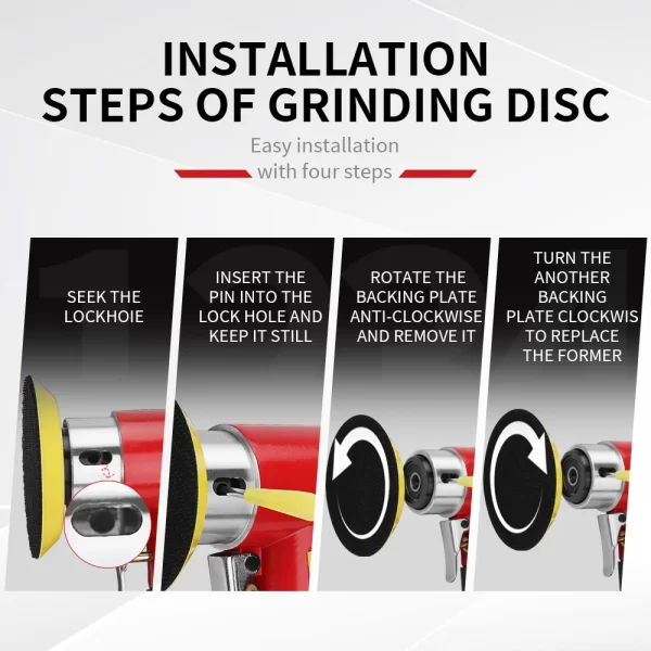 SIFANG Random Orbit Air Sander Mini Pneumatic Grinding Machine for Car Polishing - Image 4