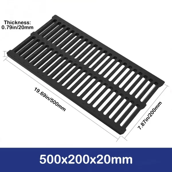 New High Strength Trench Cover Resin Plastic Rectangular Garage Floor Drain Black Grate - Image 10