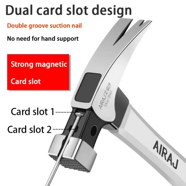 AIRAJ Short/Long Handle Claw Hammer Double Nail High Carbon Steel Household Durable - Image 5