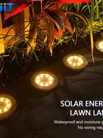 8/20LED Outdoor Solar Disc Light IP65 Outdoor Garden Solar Underground Lamps Deck Light
