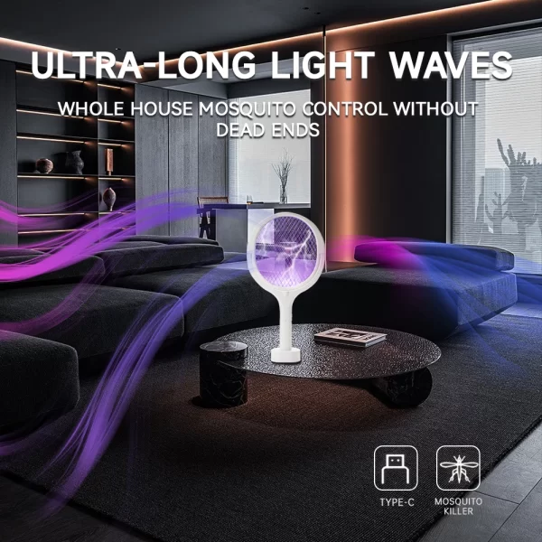 3500V 5in1 Mosquito Killer Lamp Multicunctional Angle Adjustable Bug Zapper Electric USB Rechargeable Mosquito Fly Bat Swatter - Image 3