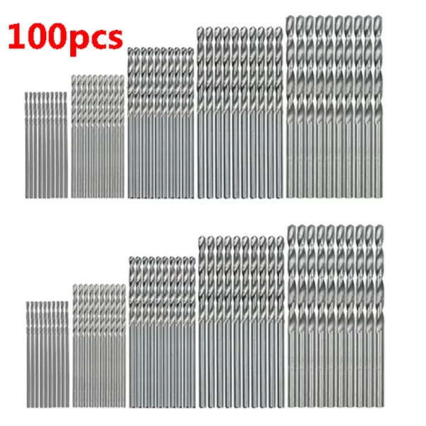 100/50Pcs Titanium Coated Drill Bits HSS High Speed Steel Set - Image 7