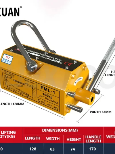 100KG-2000KG Permanent Magnetic Lifter Pulling Capacity 2.5 Safety Factor Neodymium And Steel Lifting Magnet Lift Magnets
