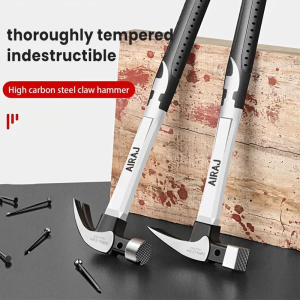 AIRAJ Short/Long Handle Claw Hammer Double Nail High Carbon Steel Household Durable - Image 3