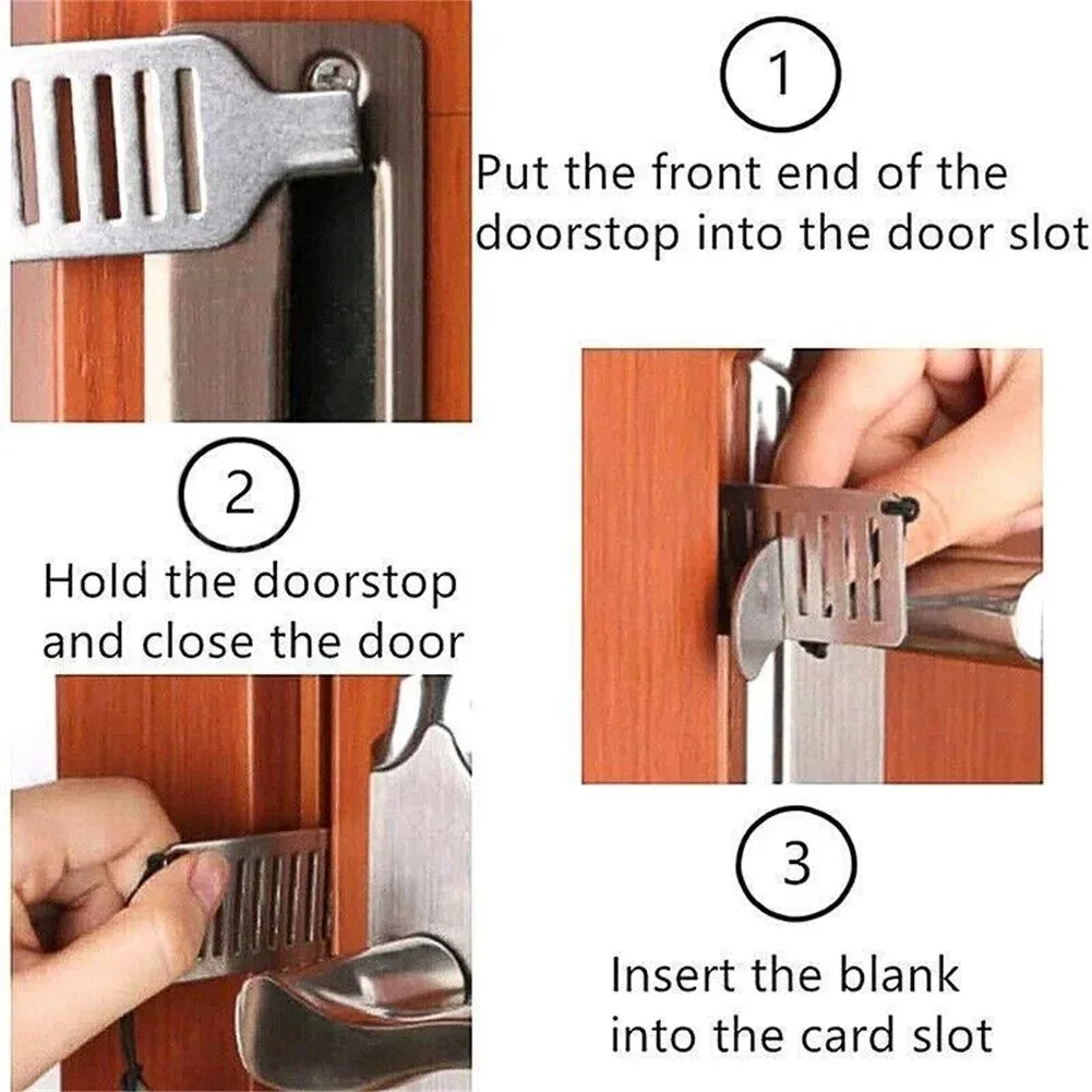 Safety Anti-theft Door Blocker Portable 8cm Stainless Steel Safe Security Tool - Image 4