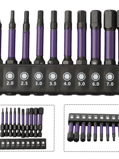 10Pcs Hex Head Wrench Drill Bit With Screwdrivers Bit Holder Set 1/4" Quick Release Shank Magnetic Screwdriver Bit Tools H1.5-H8