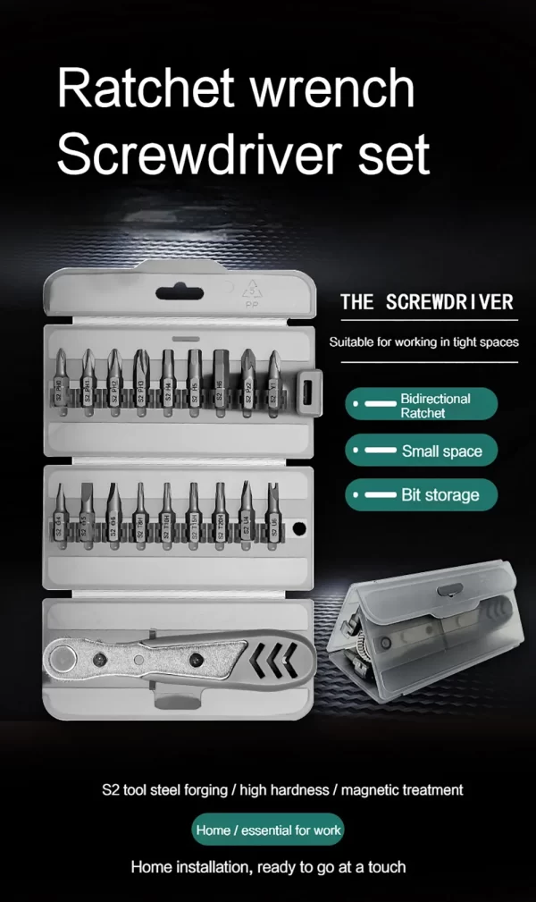 Small Tools Sets Ratchet Wrench Set Bookcase Air Conditioning Tool Kit - Image 7