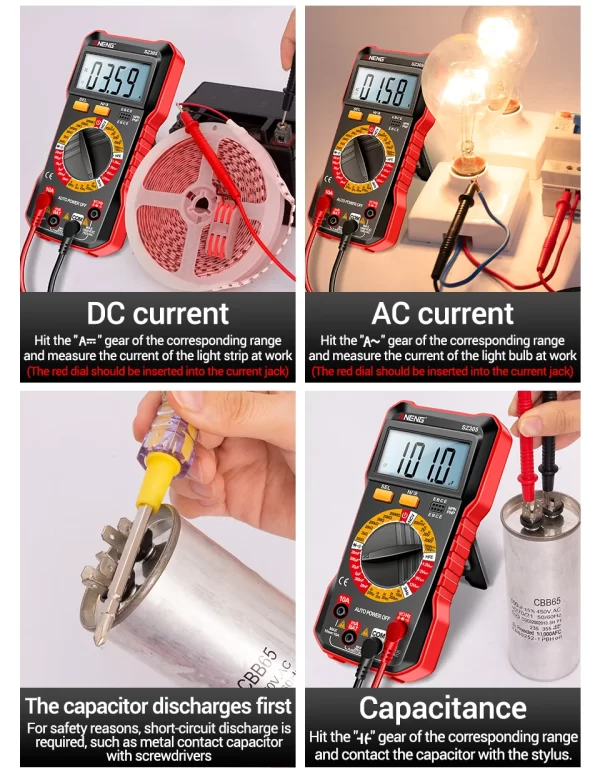 ANENG SZ305 Digital Multimeter Professional AC/DC Voltage Ammeter Capacitor hFE Triode NCV Voltage Induction Electrician Tester - Image 21