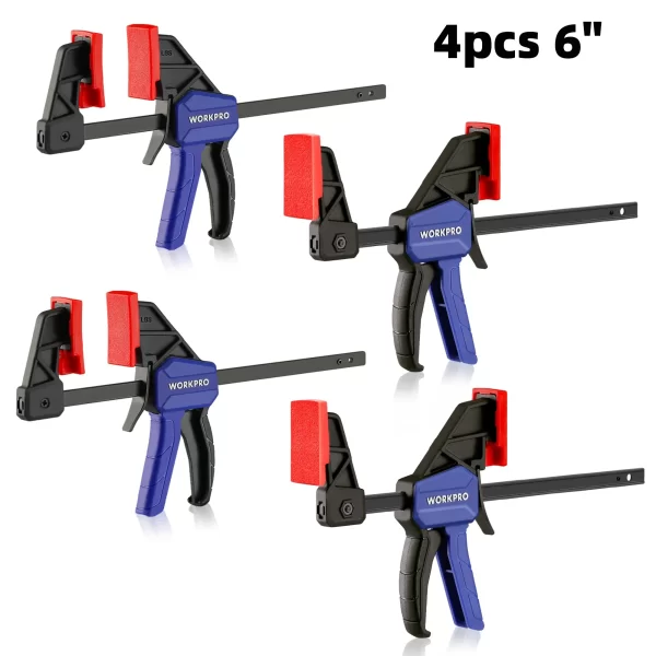 WORKPRO Bar Clamps for Woodworking One-Handed Clamp/Spreader, 6-Inch and 12-Inch Wood Clamps Set - Image 7