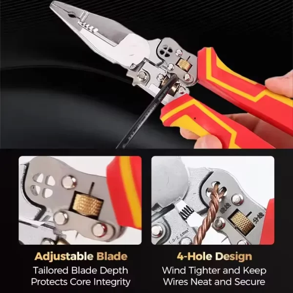 8-in-1 Multi-function Wire Stripper Electricians Voltage Testing Cable Cutting - Image 5