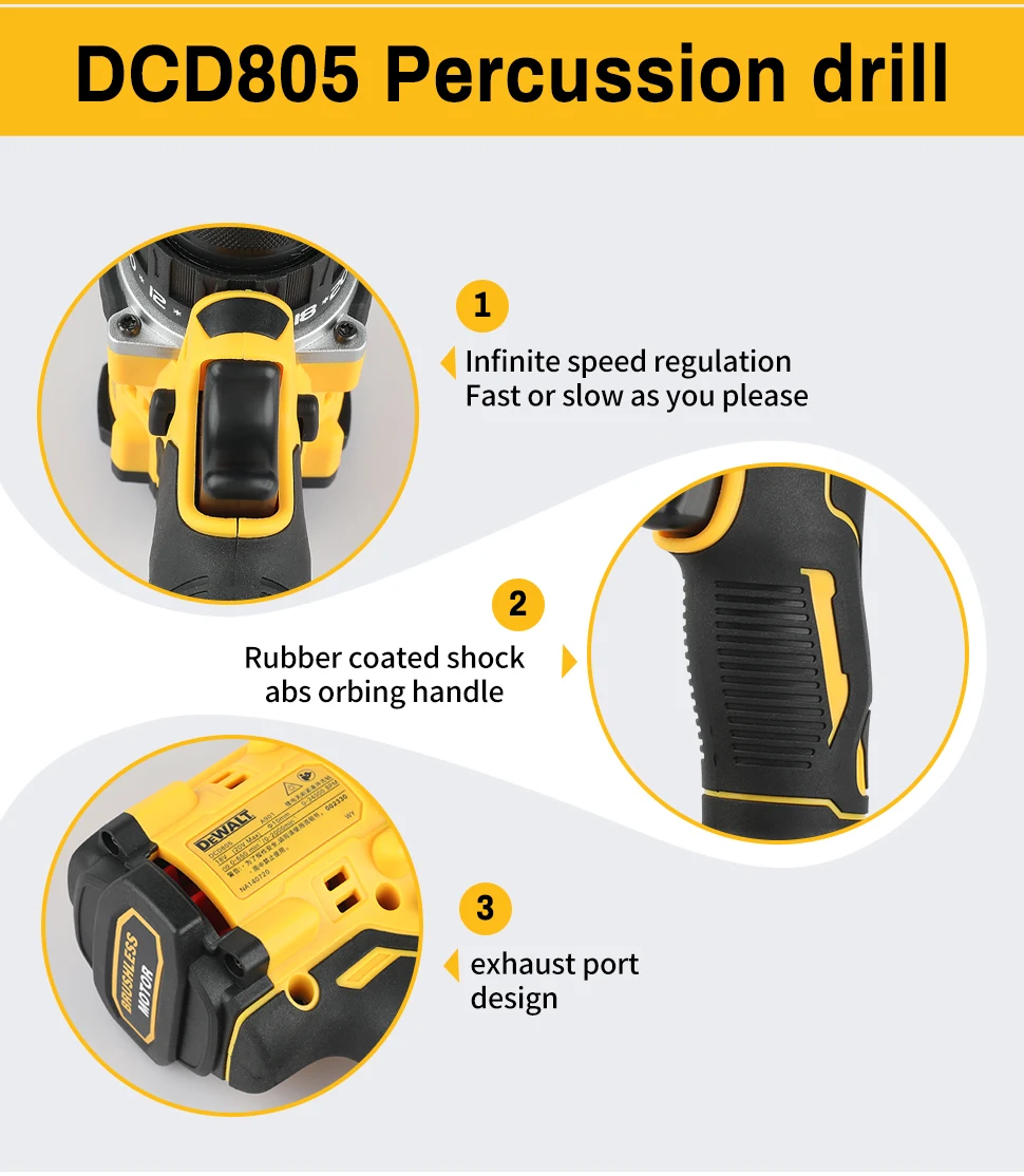 DEWALT DCD805 20V High - Performance Brushless Cordless Impact Drill & Screwdriver - Ideal for Pros & DIYers - Image 13