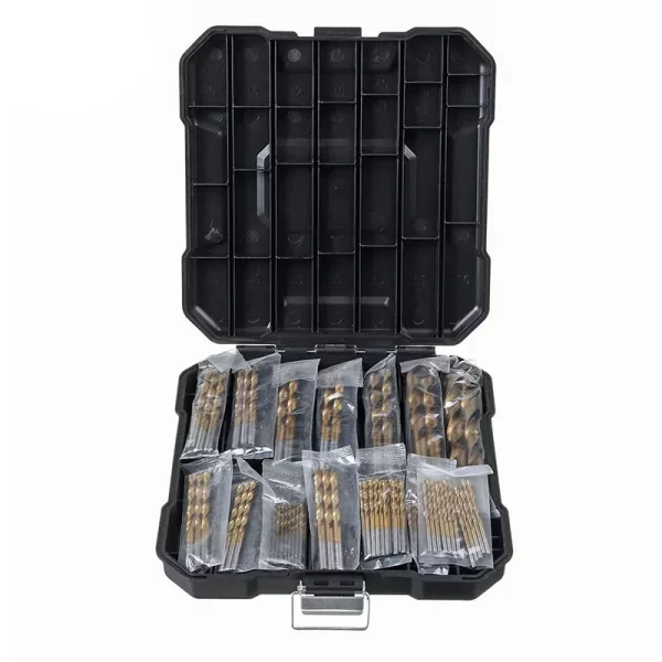 99 Pieces Titanium Twist Drill Bit Set, High Speed Steel, Size from 1/16" Up to 3/8" - Image 33