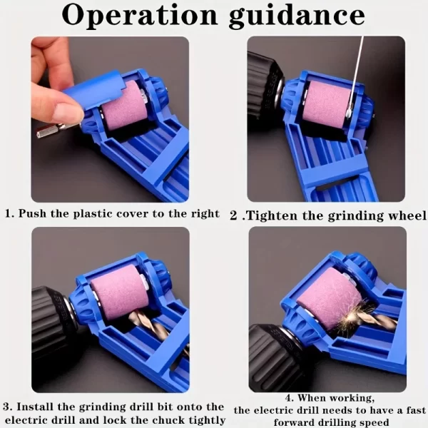 1pc Portable Drill Bit Sharpener With Grinding Wheel - Image 6