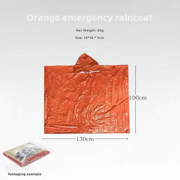 Emergency Rain Poncho Thermal Blanket Poncho Weather Proof Outdoor Survival Gear - Image 8