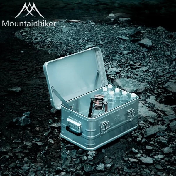 MOUNTAINHIKER Outdoor Storage Box Camping Picnic Travel Aluminum Alloy Large Capacity Box Silver Storage Bag 30-80L - Image 15