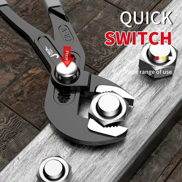 Water Pump Pliers Quick-Release Plumbing Pliers Pipe Wrench Adjustable Water Pipe Clamp Pliers - Image 4