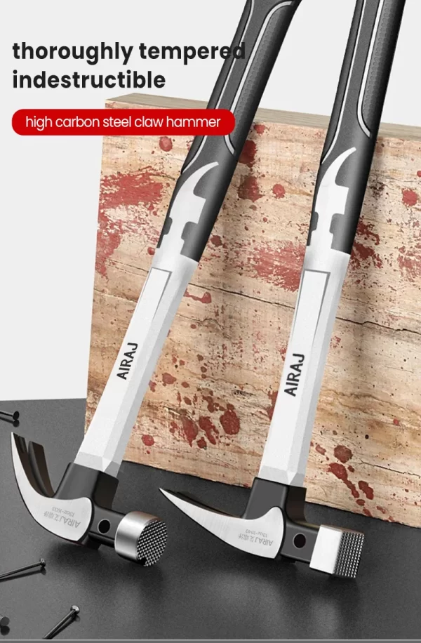 AIRAJ Short/Long Handle Claw Hammer Double Nail High Carbon Steel Household Durable - Image 13