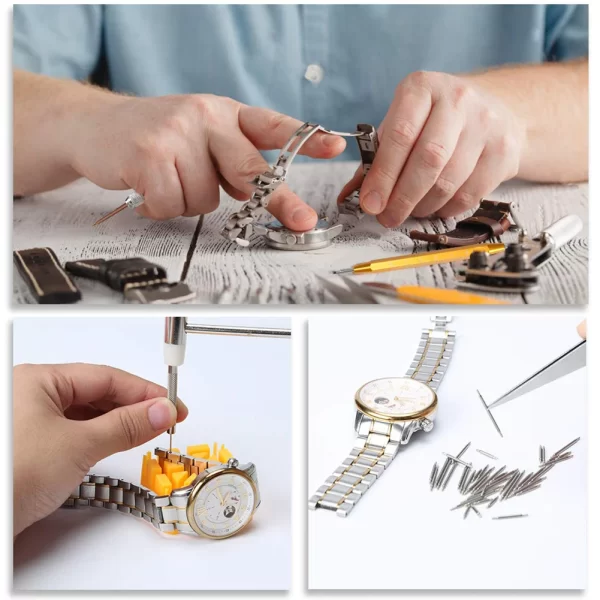Watch Link Removal Tool Kit Watch Repair Kit Bracelet Adjustment Watch Strap Link Remover Watch Battery Replacement Tool Kit - Image 7