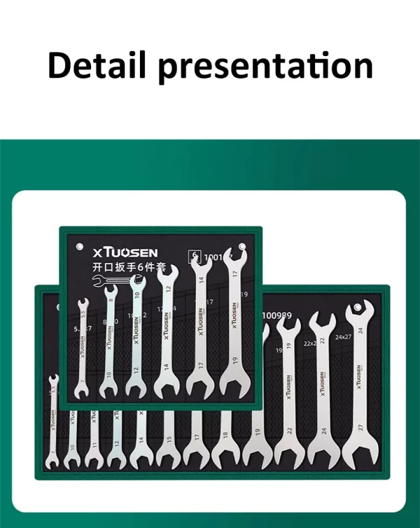 Ultra-thin Open End Wrench Set 6-27mm Ratchet Wrenches Combination Universal Dual Heads - Image 22