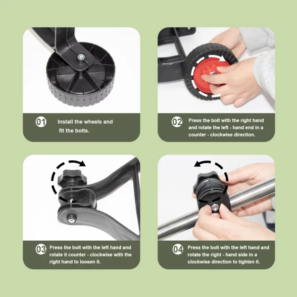 Universal Adjustable Lawn Mower Support Wheel Attachment Garden Grass Trimmer - Image 4