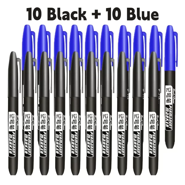 6 PCS Permanent Marker Pen Manga Drawing Markers Black Blue Red Waterproof - Image 14