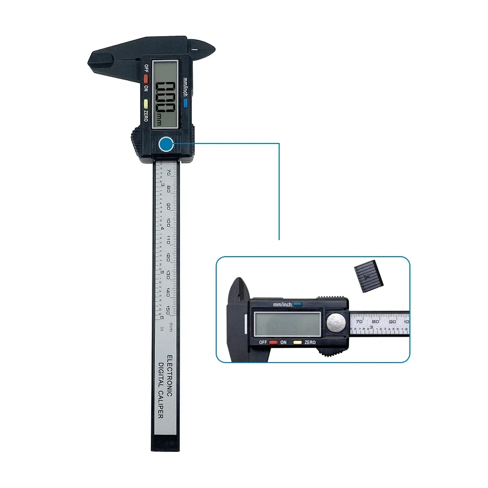 150mm 100mm Electronic Digital Caliper Carbon Fiber Dial Vernier Caliper Gauge Micrometer - Image 14