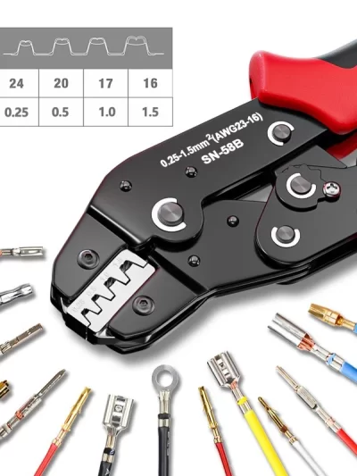 Ratcheting Crimping Tool Set For Dupont JST MOLEX Open Barrel,Dupont Molex JST TE Terminals & EPC PCIE SATA Pins SN-58B