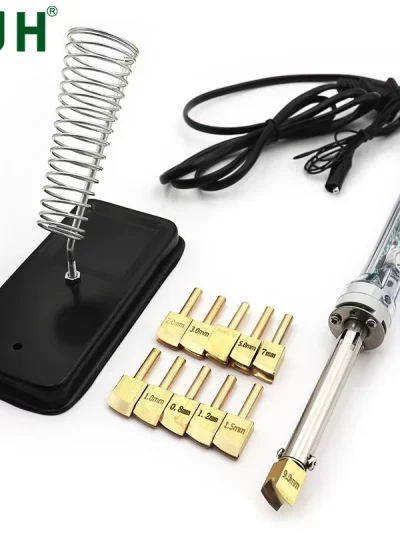 Solid Brass Solder Iron Tip Leather Electric Hot Burn Edge Decorate Tool, 200-450℃