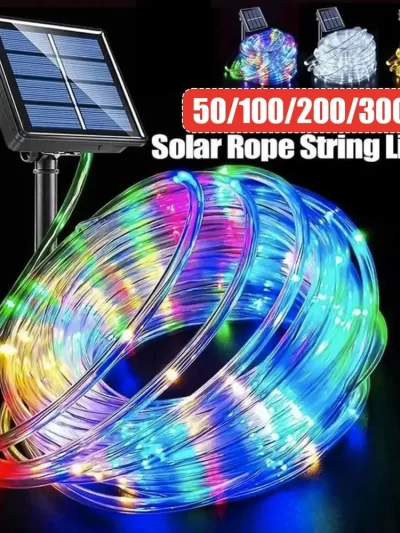 Outdoor Solar Tube Rope Led Light Garden Christmas Decoration Fairy String Light