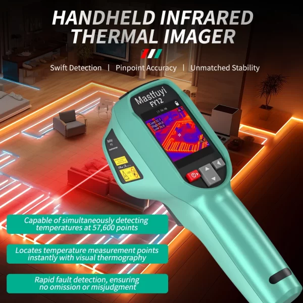 MASTFUYI FY12 Handheld Thermal Imager -20~550°C 15 False Color Non-contact Temperature Measurement 50×50° - Image 9