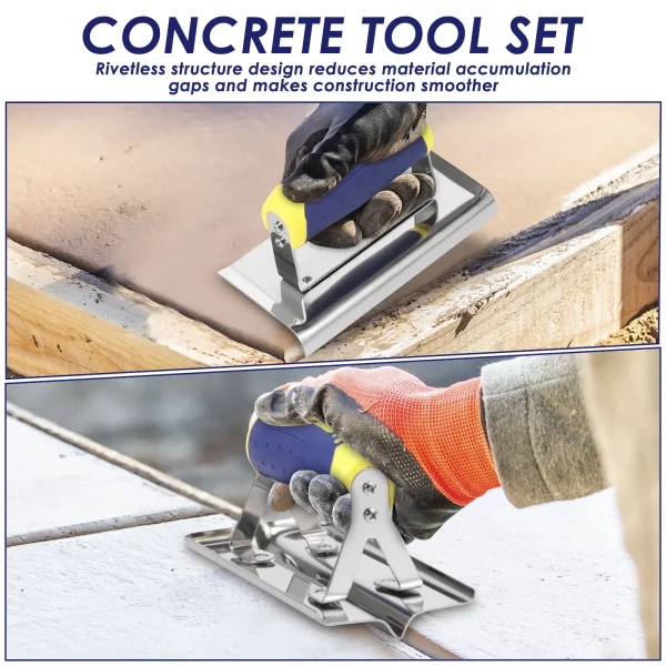 2/3Pcs Stainless Steel Concrete Tool Set Rustproof Flat Finishing Trowel Plus Concrete Edger and Groover Set - Image 9