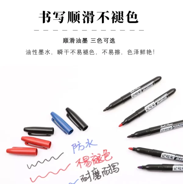6 PCS Permanent Marker Pen Manga Drawing Markers Black Blue Red Waterproof - Image 31