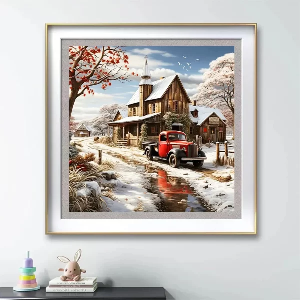 Evershine New Arrival House Diamond Painting Landscape Rhinestones Full Round Square Street Mosaic Winter - Image 3