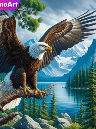 Momoart New Arrival Eagle Diamond Embroidery Animal Painting Mountain Picture