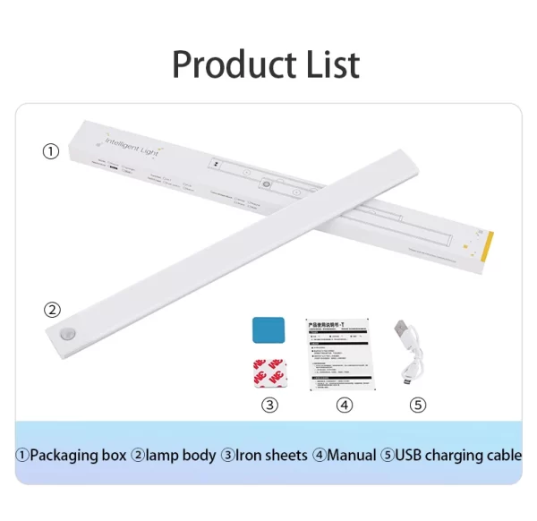 LED Cabinet Light USB Type-C Rechargeable Motion Sensor Led Lamp for Kitchen Wardrobe Cabinet Lighting 20cm/30cm/40cm/50cm/60cm - Image 27
