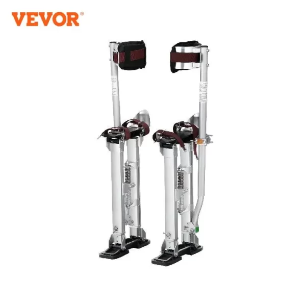SucceBuy Drywall Stilts 18''/36''Adjustable Aluminum Tool Stilts with Protective Knee Pads Non-Slip Work Stilts