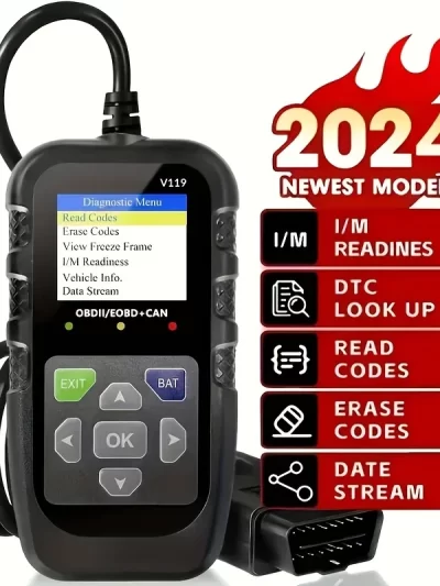 Obd2 Scanner Diagnostic Tool with Voltage Tester, Obdii Engine Fault Code Reader, Eobd + Can Charging Tester