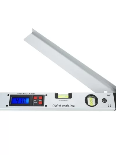 1 PCS 0-225° Digital Protractor Angle Finder Gauge Meter Silver Aluminum Alloy