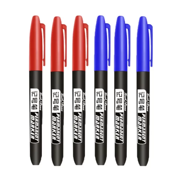 6 PCS Permanent Marker Pen Manga Drawing Markers Black Blue Red Waterproof - Image 18